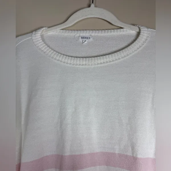 Mersea Catalina Traveler Sweater OS Setting Sun Stripes Oversize Lagenlook - Image 5