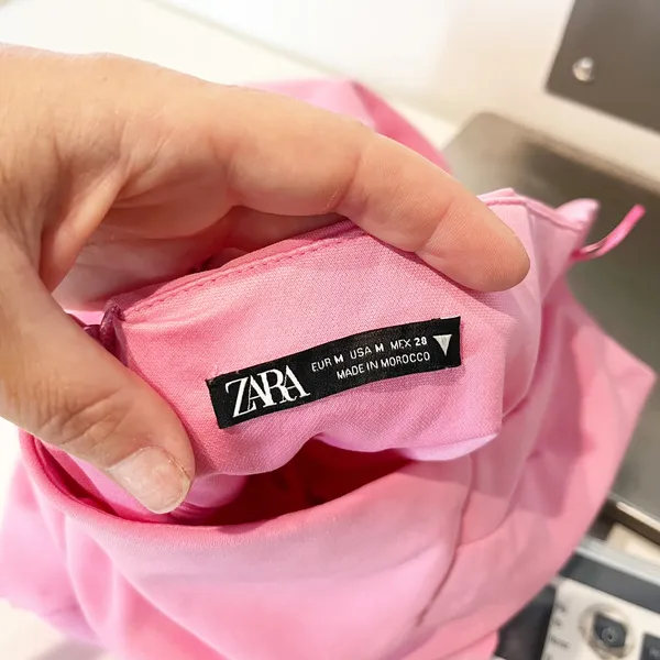 Zara Strapless Sweetheart Neck Ruched Mini Dress Bubble Gum Pink Medium - Image 3