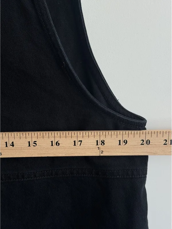 Monki Black Cotton NWOT Overall Mini Dress Pinafore Adjustable Strap Size M - Image 12