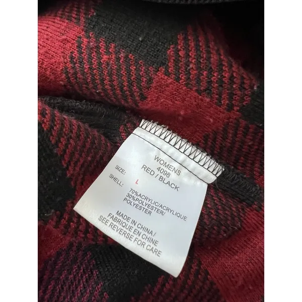 Woolrich Women'S Red Black Buffalo Plaid Collared Full Zip Pockets Vest Sz Xl - Image 6
