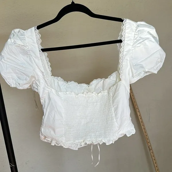 House of‎ cb SAMAYA WHITE GATHERED TOP NWOT size XL - Image 9