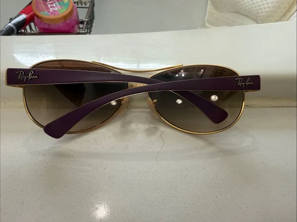 Ray-Ban Gold Frame Brown Lens Pilot Sunglasses - Image 5