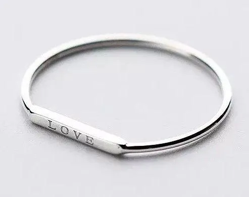 SIZE 7 Dainty 925 Love Letter Ring - Image 4