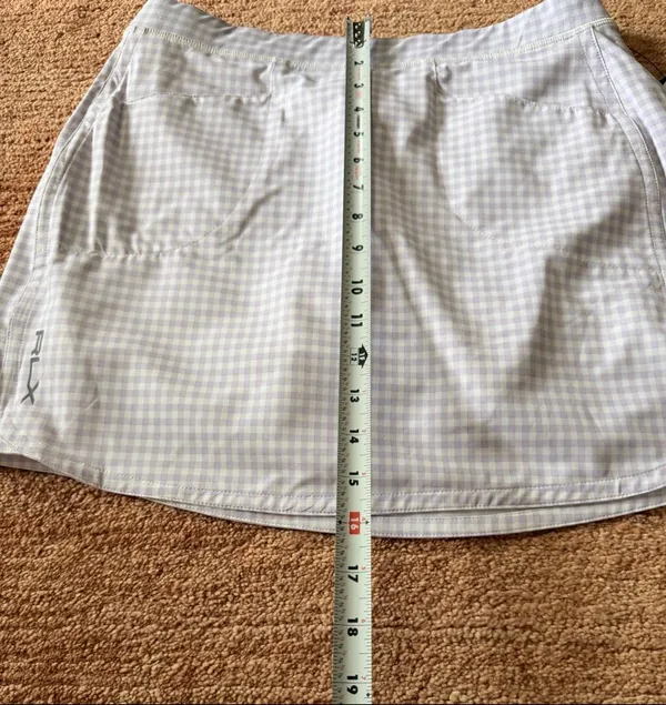 RLX Ralph Lauren Golf Gingham Skort S Purple White NWT - Image 7