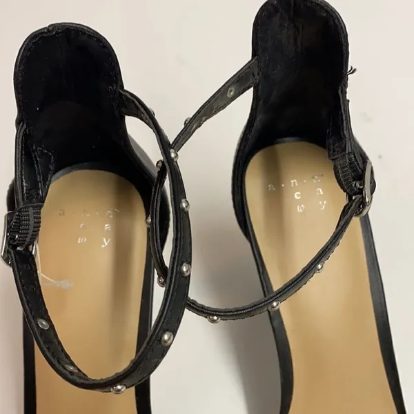 A New Day‎ Studded Square Toe High Heel Strappy 8 A9 - Image 11