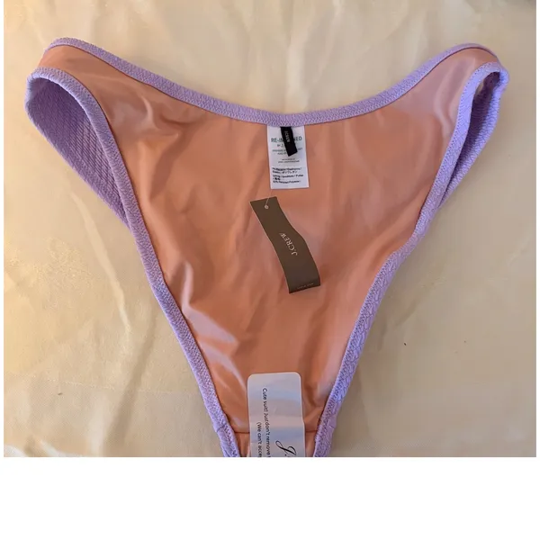 J.Crew‎ Bikini Bottom Womens L Purple NEW Cable Knit High Leg BC050 - Image 6