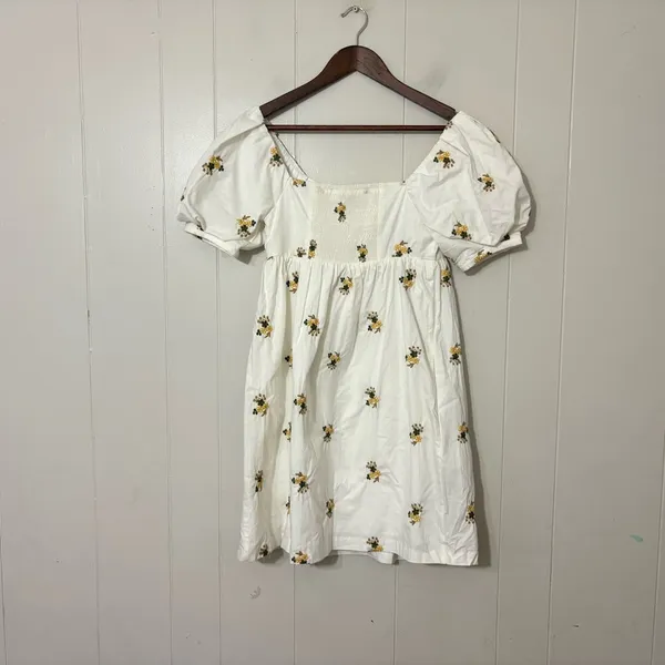 Endless Rose Embroidered Floral Puff Sleeve Mini Dress White XS NWT - Image 8