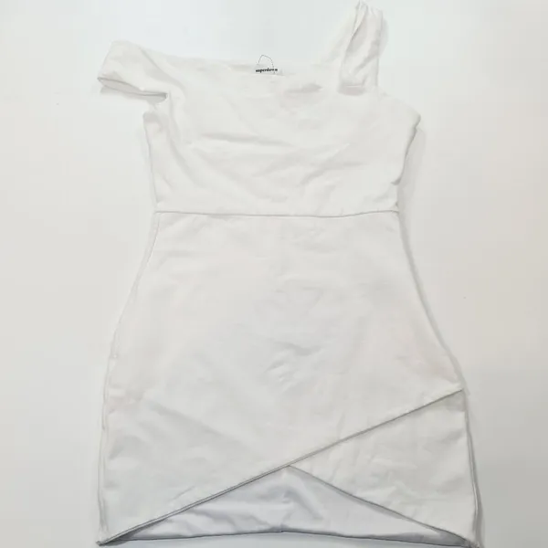 Superdown Fallon Asymmetrical Mini Dress in White Medium - Image 2