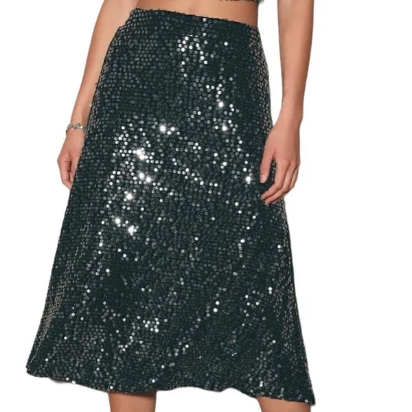 Lulu’s black sequin midi skirt Women’s XS NEW‎ - Image 2