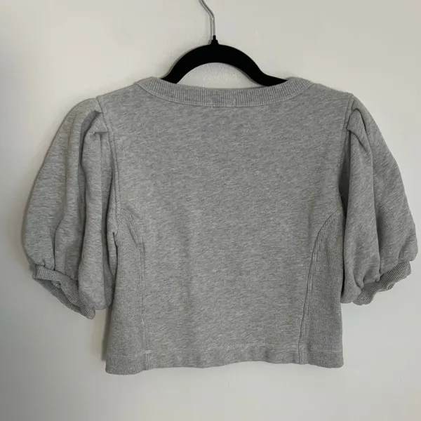 Aerie Grey‎ Bubble sleeve cropped top size xs - Image 3