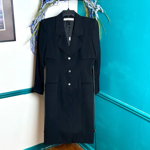 Tahari Black Tailored coat dress - Image 3
