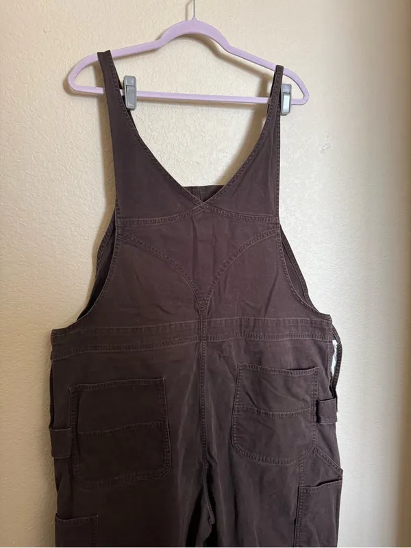 Y2K Carhartt Double Knee‎ Ashland Dark Brown Bib Overalls ~ Size XXL Tall - Image 5