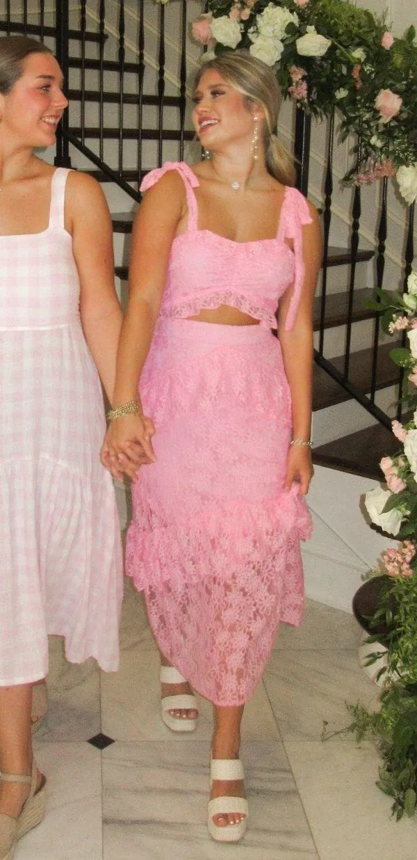 Two Piece Lace Skirt Set - Image 3