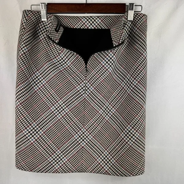 White House Black Market Ladies Mini Skirt Sz 00 Plaid Straight Career - Image 4