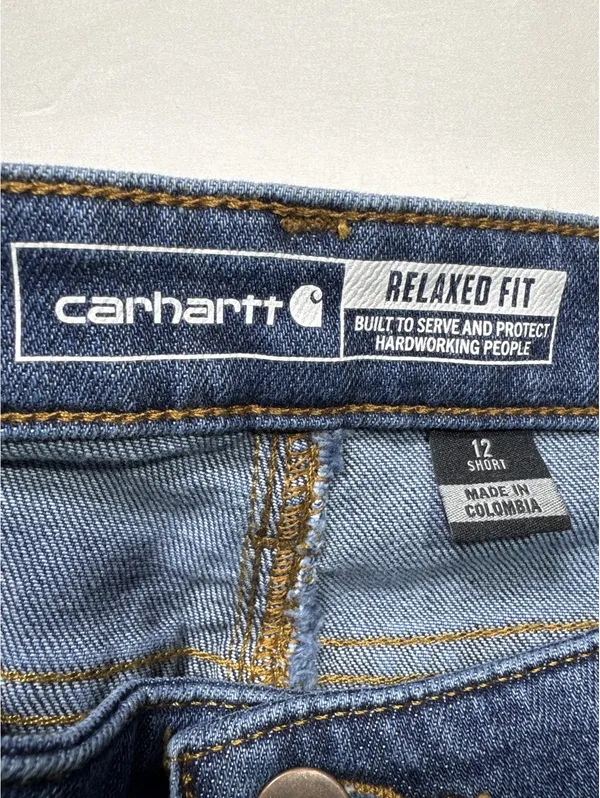 Carhartt Relaxed Fit Denim Work Pants Size 12 Short - Image 2