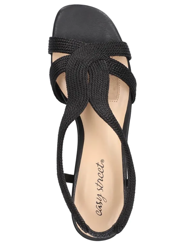 easy street Black Braided Slingback Sandal Size 8.5 - Image 2