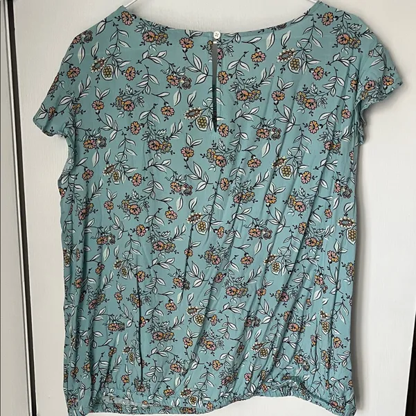 LOFT Women's Floral Blouse - Teal and Multicolor - Image 5