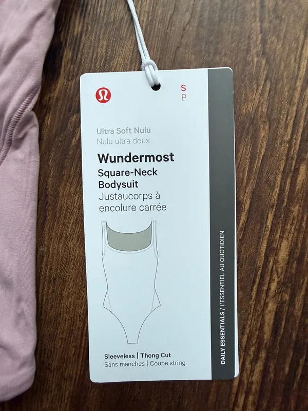NWT Lululemon Pink Haze Nulu Wundermost Square Neck Sleeveless Bodysuit - Size S - Image 6