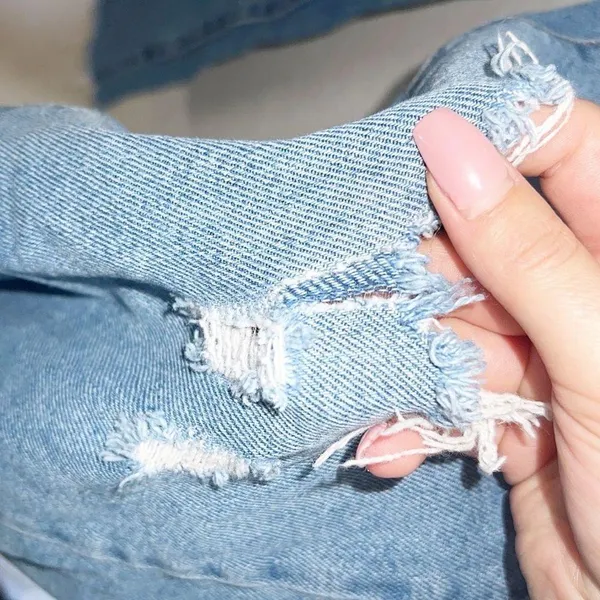 Wild Fable High Rise Kick Flare Distressed Raw Hem Jeans - Image 6