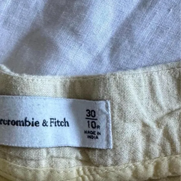 Abercrombie & Fitch linen blend tailored straight pants butter yellow size 10 - Image 6