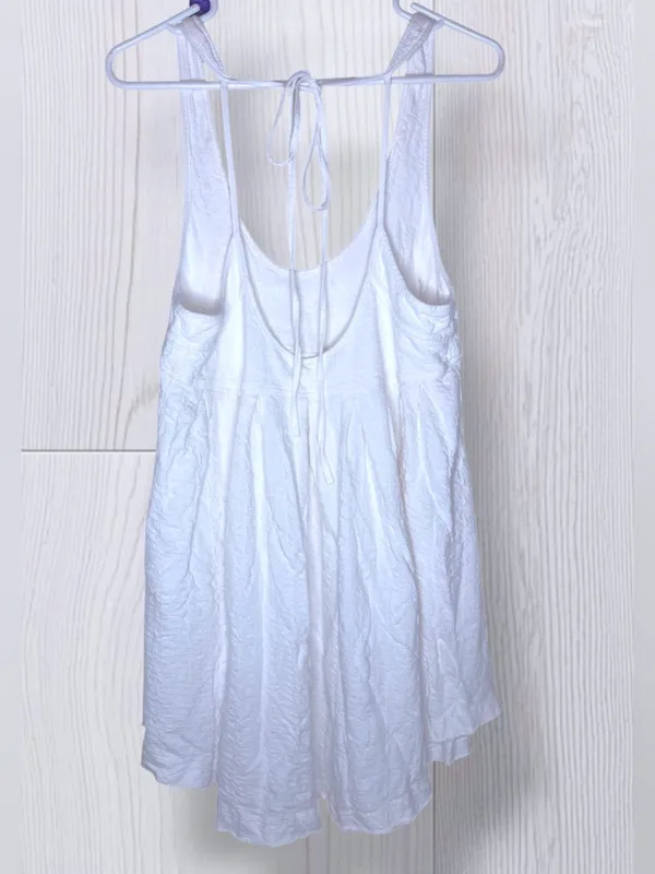 FREE PEOPLE White Swing “New You”Trapeze Tank Top – Tie-Back Boho Beachy Top - Image 6