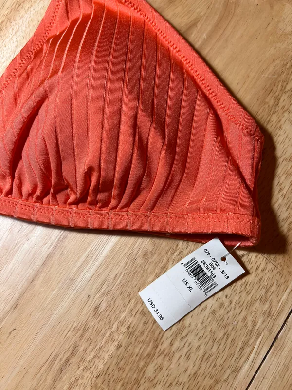 XL Women's Ribbed Crossover Triangle Bikini Top BNWTS - Image 5