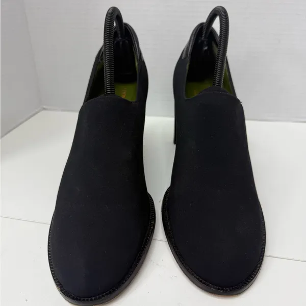 Donald J Pliner Black Stretch Crepe Block Heel Shootie Pumps size 9 - Image 5