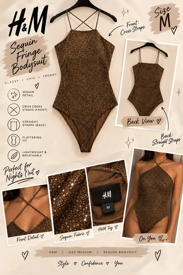 H&M gold brown bodysuit - Image 2