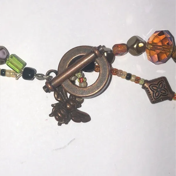 Glass Beaded Leaves AB Faceted Beads Multicolor Beaded Boho Fall Necklace - Image 8