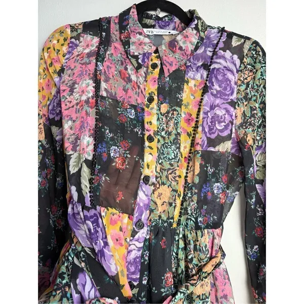 Zara Amelie floral dress size Medium - Image 8