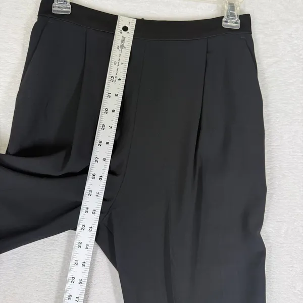 Alice + Olivia‎ Black High Rise Pleated Straight Leg Trousers Back Zip Career 4 - Image 4
