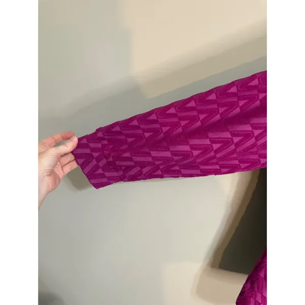 Jodifl Magenta Textured Hoodie Pullover Kangaroo Pocket‎ Size L Cozycore - Image 2