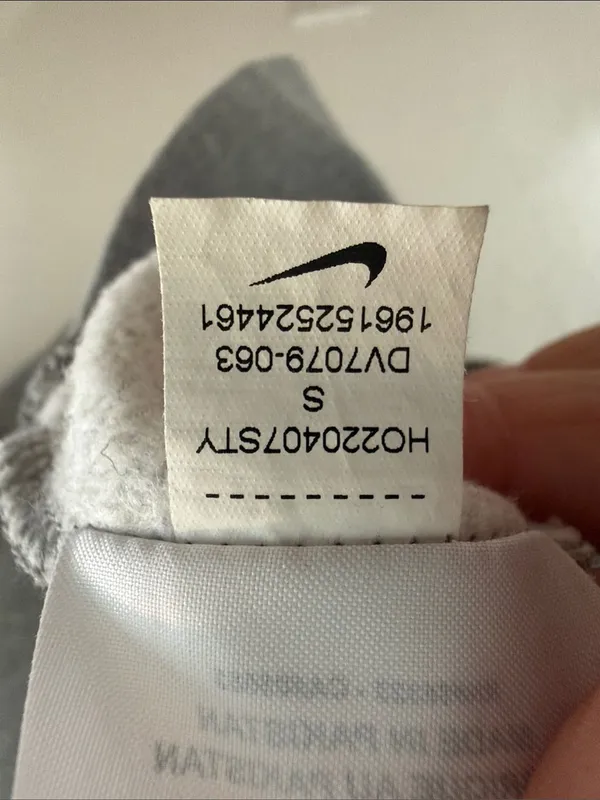 Nike Gray Crewneck Hoodie with White Swoosh Size Small - Image 11