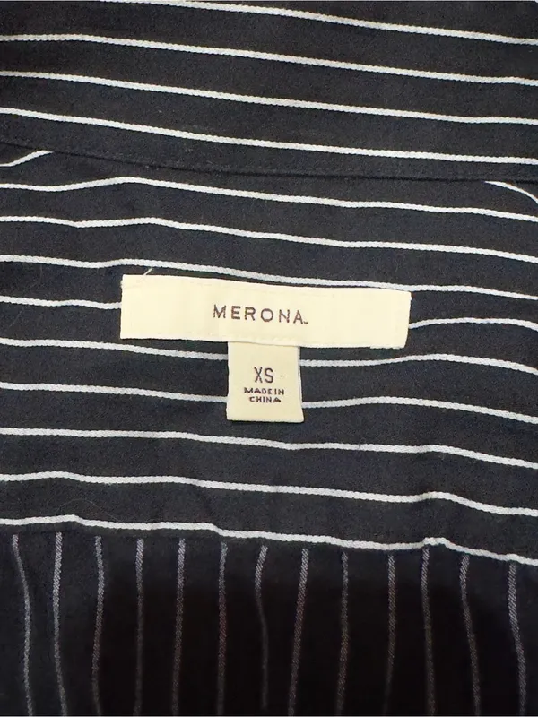 Y2K Office Siren Black Pinstripe Button-Down Women's Shirt - Image 7