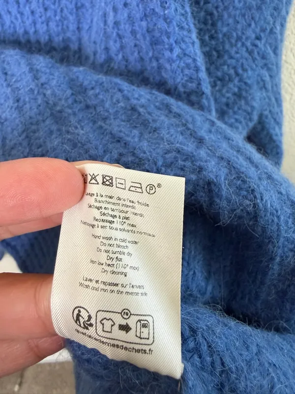 Sezane Jose Jumper Blue Alpaca Wool Womens Size M - Image 8