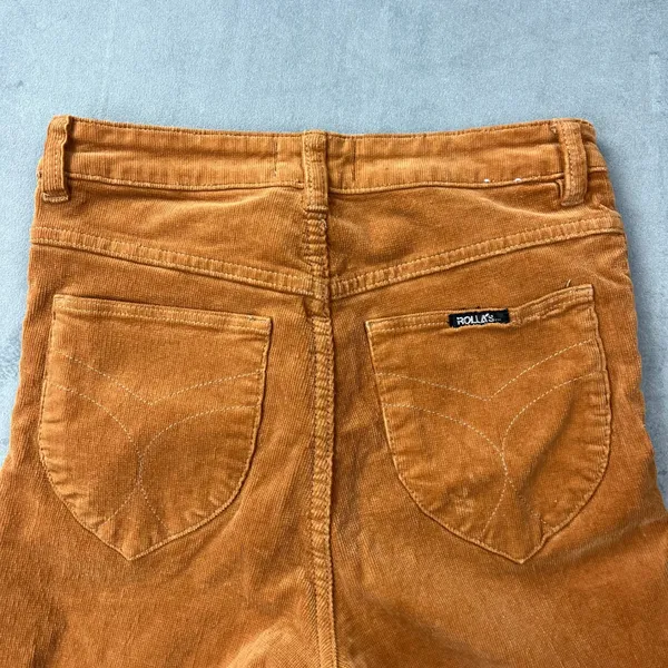 Rolla's Eastcoast Flare Pants 29 Camel Brown Corduroy High Rise 70s Retro - Image 10