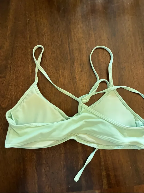 Aerie Bikini Top Small Swimsuit Green with Padding - Image 2