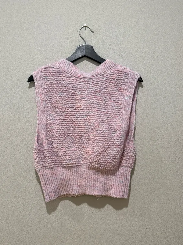 Urban Outfitters Lavender Purple V-Neck Button Crop Sweater Vest Size M - Image 4