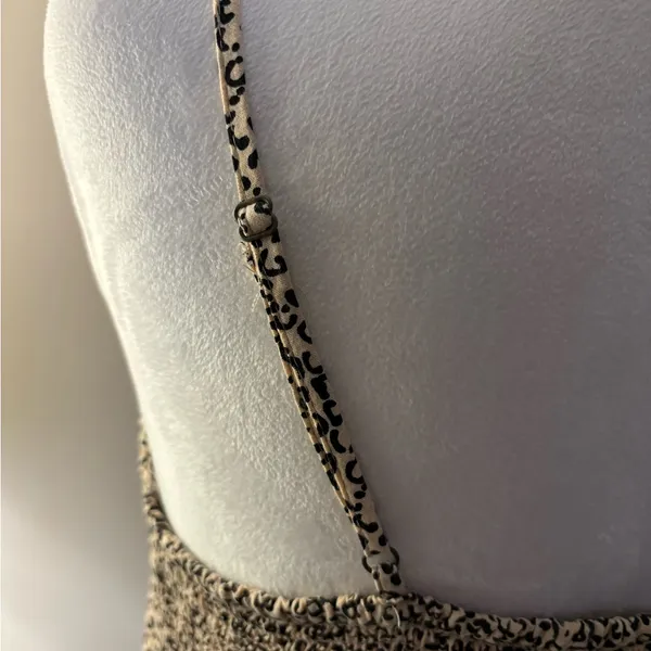 Japna Black and Cream Spaghetti Strap Mini Dress Size M - Image 6