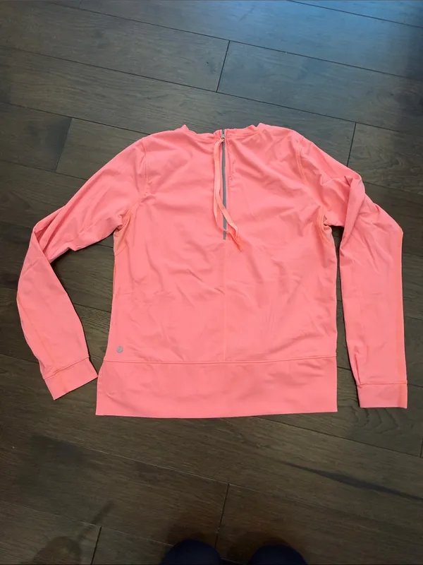 Lululemon Run Warm-Up Crewneck Pullover Coral Pink Size 8 Long Sleeve - C11-632 - Image 7