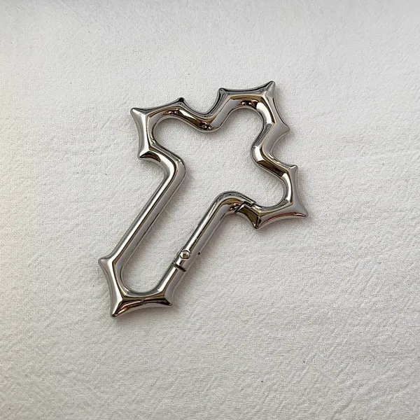 Car Keychain for Men Women Hollow Cross Design Carabiner Keychain Bag Charm - Image 3