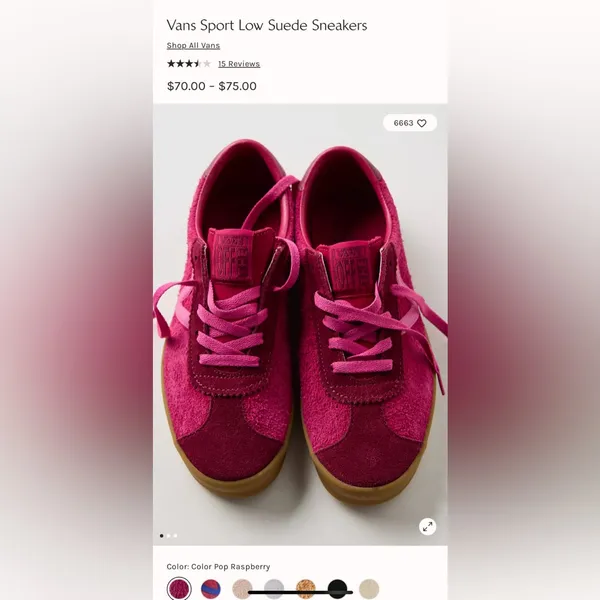 Vans Women's Color Pop Suede Raspberry Sneakers Size 8.5 New Sold Out Color! - Image 11