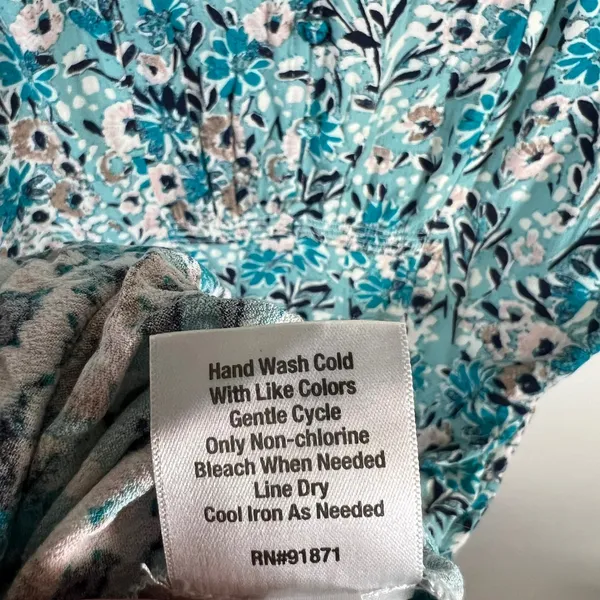 Sahalie Collection Floral Midi Dress V Neck‎ Short Sleeve Smocked Waist Sz 16 - Image 7