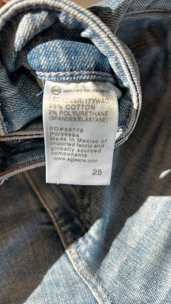 Aged Denim Wide Leg Crop Jeans - Image 2