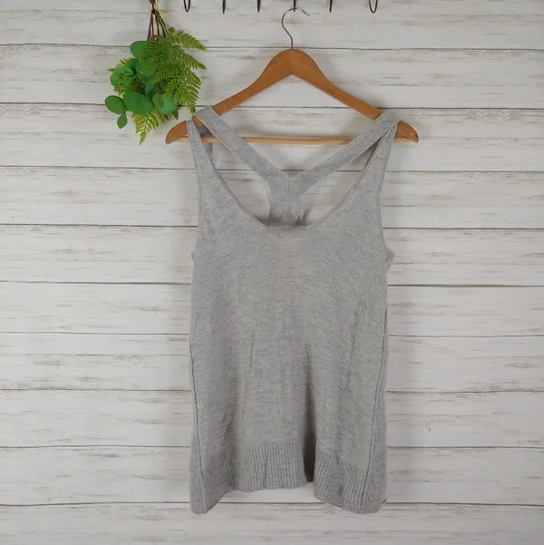 Club Monaco Grey Cashmere Strappy Tank Quiet Luxury Capsule - Image 2