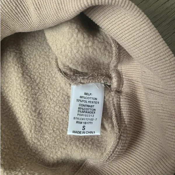 Le Lis Happy Days Only Embroidered Fleece Sweatshirt NWT S Oversized Cocoa Brown - Image 8