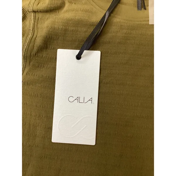 Calia Focus Focus Seamless Crop Tee Dark Khaki‎ Olive WAX15125 Womens XS New - Image 3