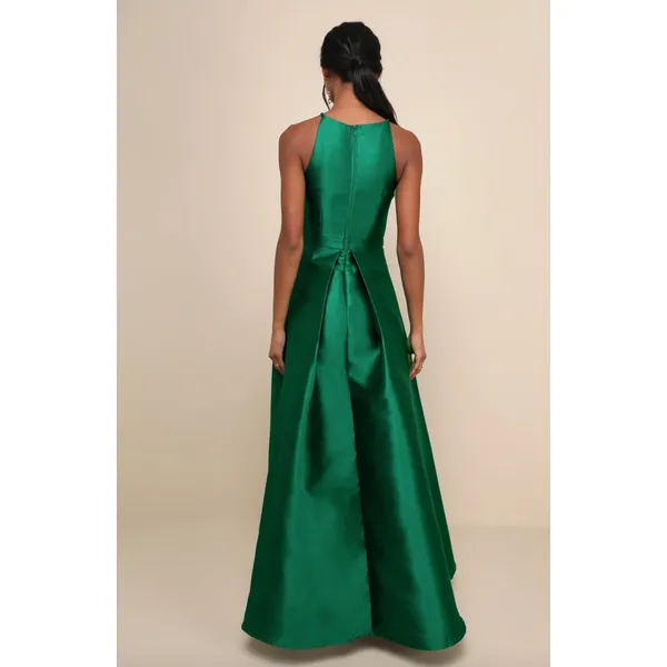 Lulus Broadway Show Emerald Green High-Low Gown Formal Glam Party XS NWT - Image 3