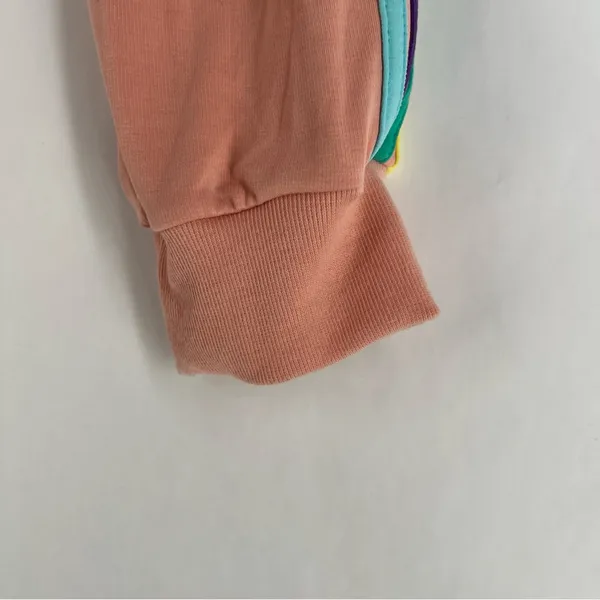 Electric Yoga Sundrop Jogger Pants‎ Womens Size S Pink Rainbow Side Stripes - Image 3