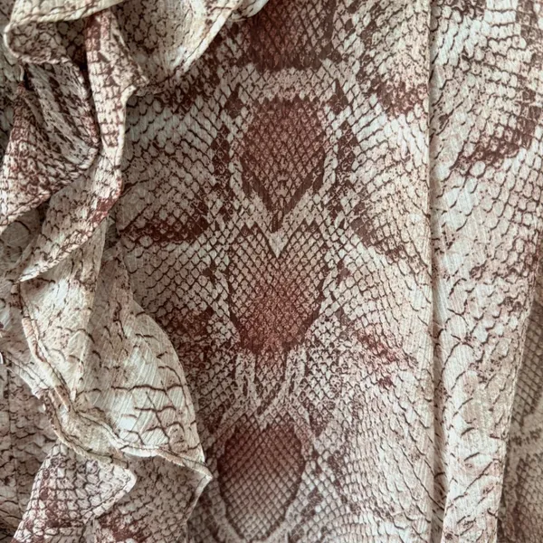 Anthropologie Snake Print Ruffled V-Neck Long Sleeve Ruffle‎ Blouse Size L - Image 8